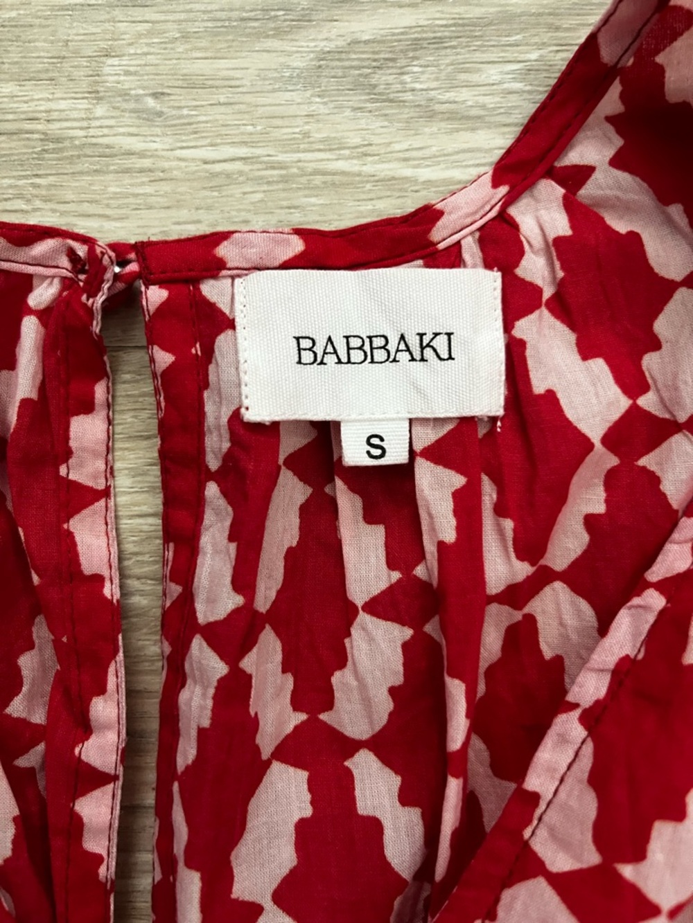 Babbaki Women’s Red and White Diamond Sleeveless Maxi Dress - Size Small - Picture 3 of 7
